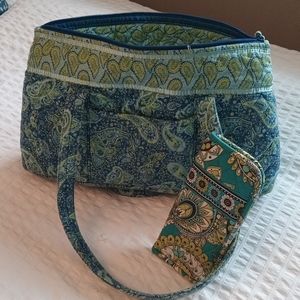 Well made quilted purse with Vera Bradley eyeglass case